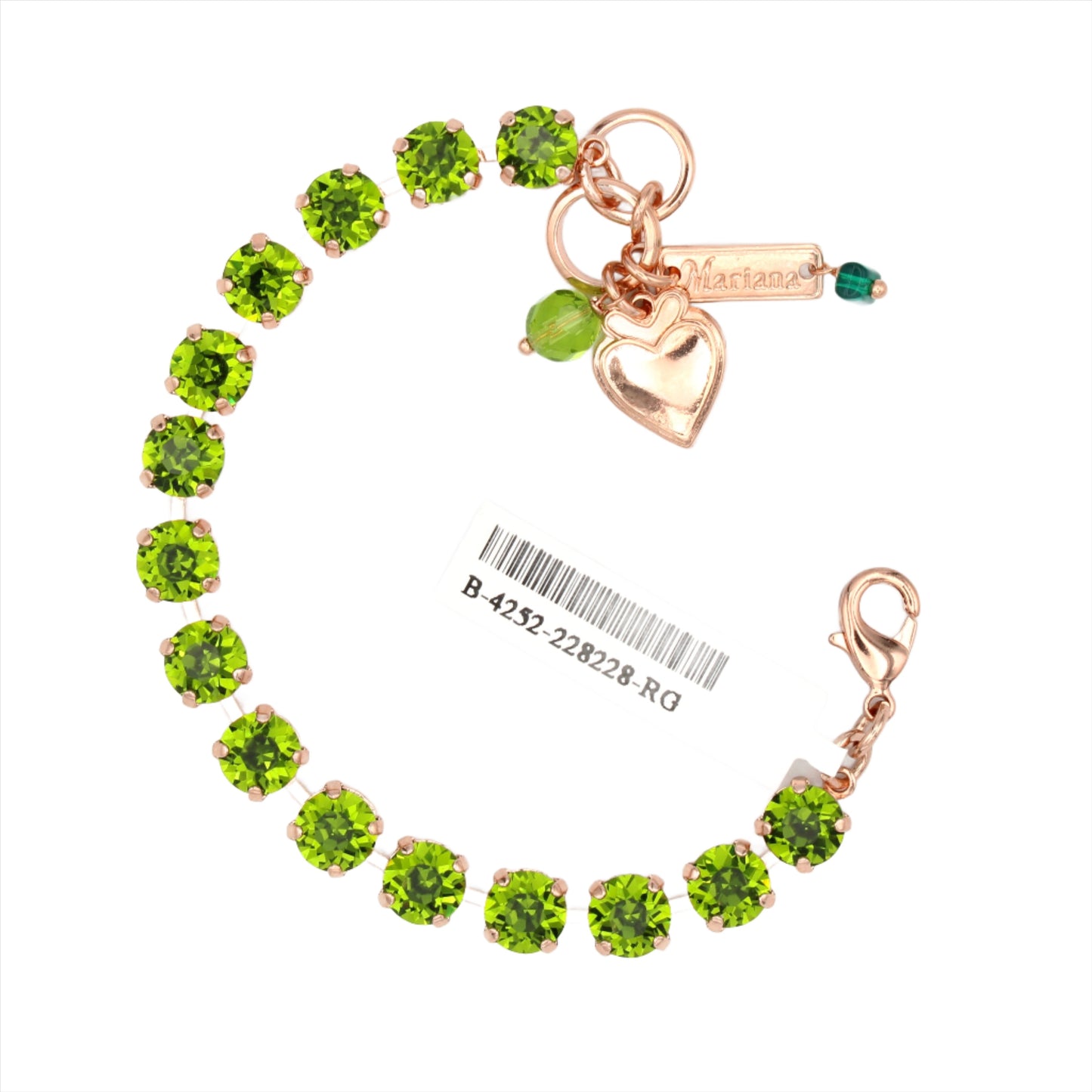 Olivine Green Medium Everyday Bracelet in Rose Gold