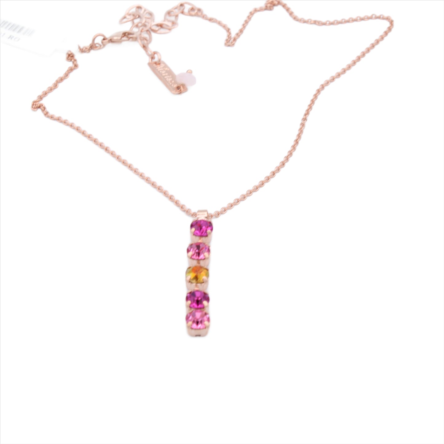 Bougainville Collection Petite Five Stone Pendant Necklace in Rose Gold
