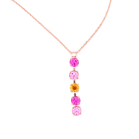 Bougainville Collection Petite Five Stone Pendant Necklace in Rose Gold
