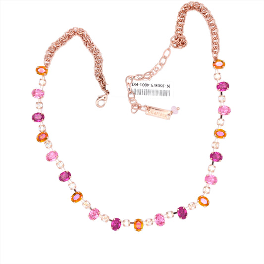 Bougainvillea Collection Oval and Round Necklace in Rose Gold