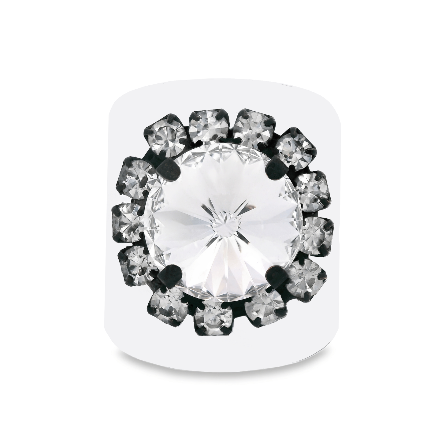 Jacci Ring in Smutt and White Enamel