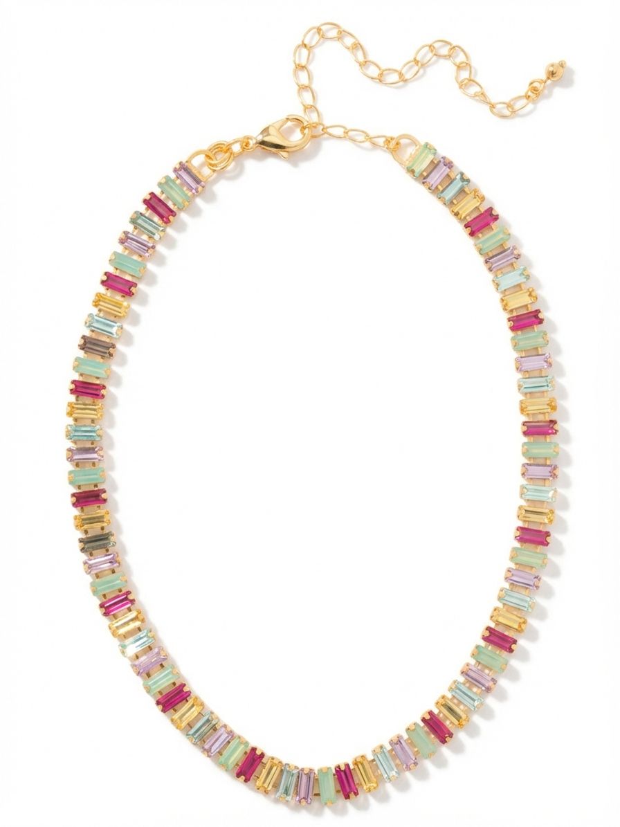 Bianca Choker Tennis Necklace in Candy Pop - Gold