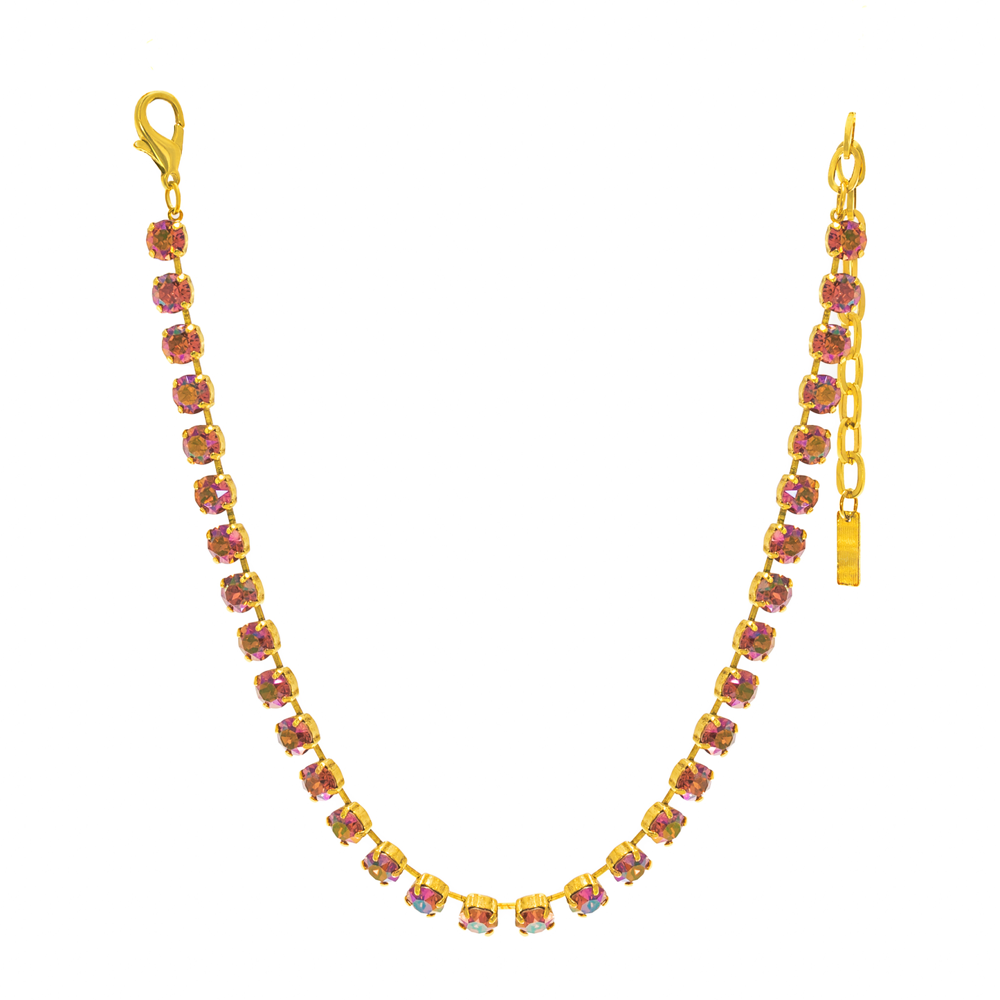 Oakland Necklace in Rose Peach Purple Haze - Gold Plating