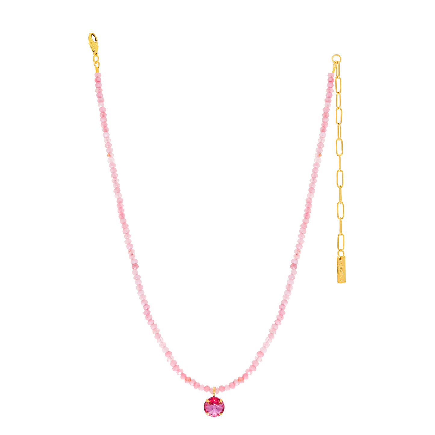 Paige Necklace in Midnight Express - Dusty Rose