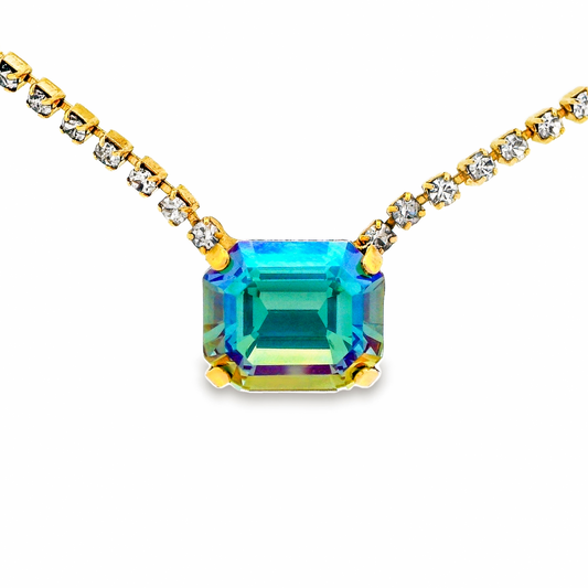 Rhys Rectangle Necklace in Aqua Verde