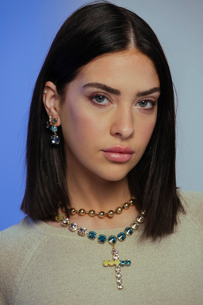 Torin Earrings in Aqua Lustre Dust