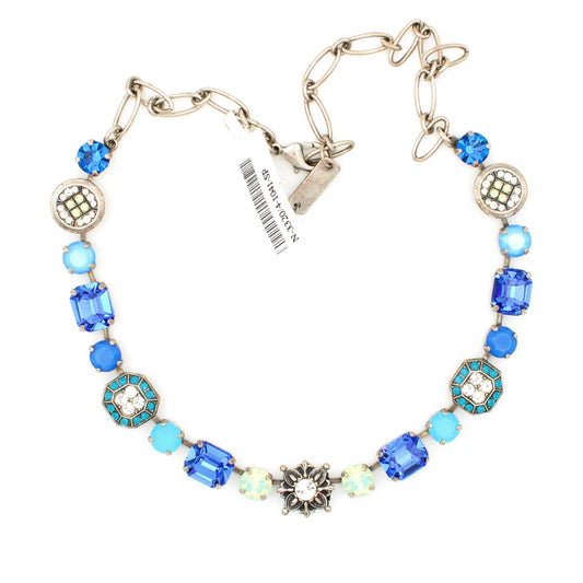 Zhang Collection Rectangular Round and Octagon Necklace in Silver - MaryTyke's