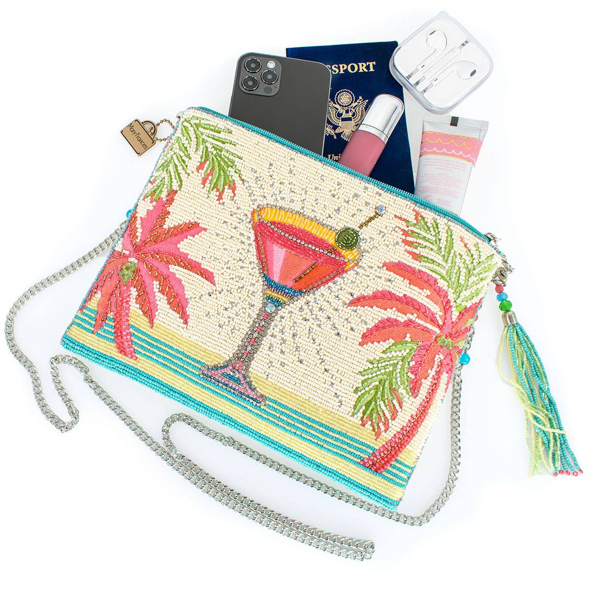 Palm Paradise Beaded Handbag