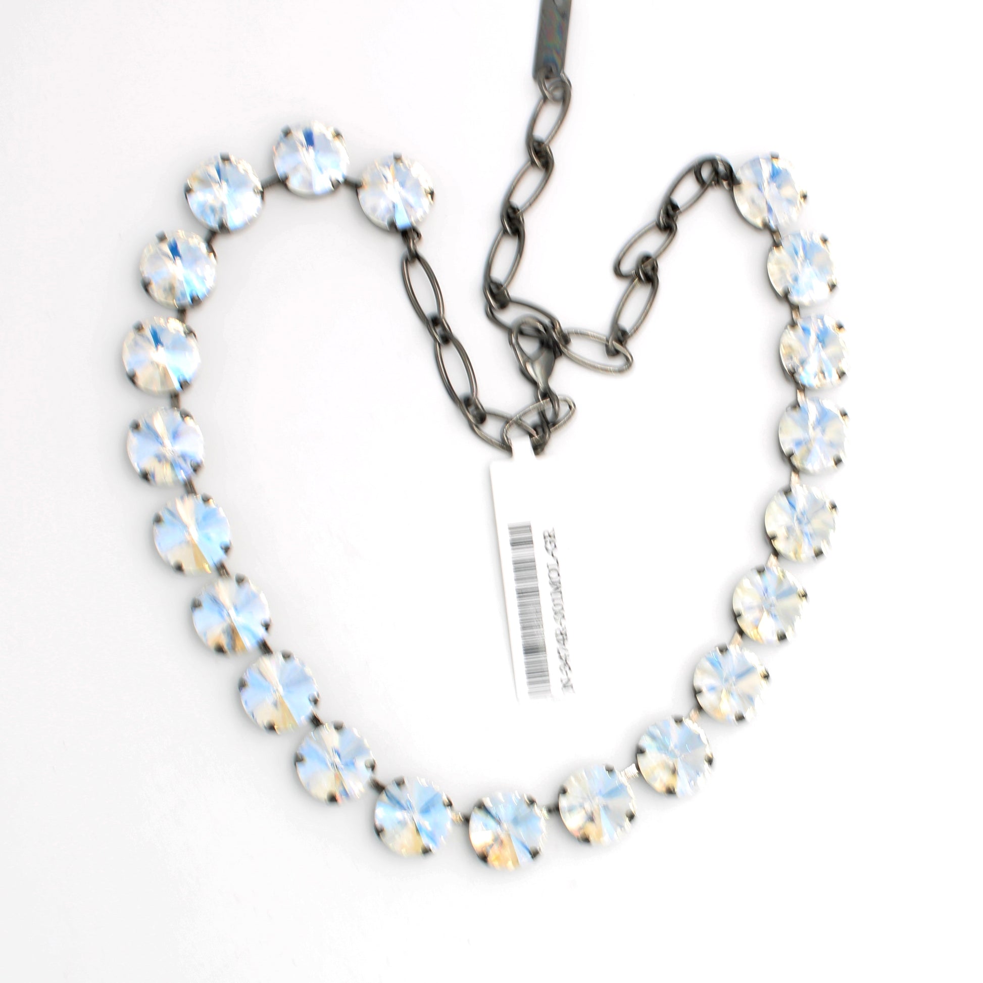 Crystal Moonlight Rivoli Cut Crystal Necklace in Gray - MaryTyke's