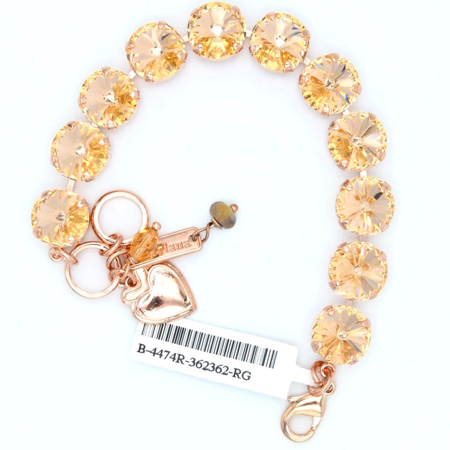 Peach Rivoli Lovable Crystal Bracelet in Rose Gold - MaryTyke's
