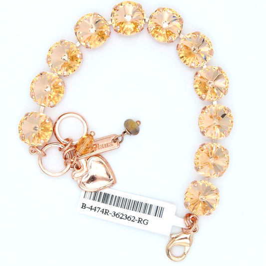 Peach Rivoli Lovable Crystal Bracelet in Rose Gold - MaryTyke's