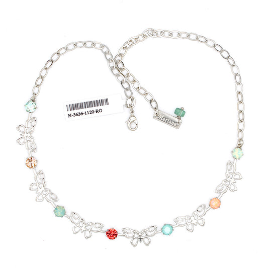 Peachy Keen Collection Butterfly and Crystal Necklace - MaryTyke's