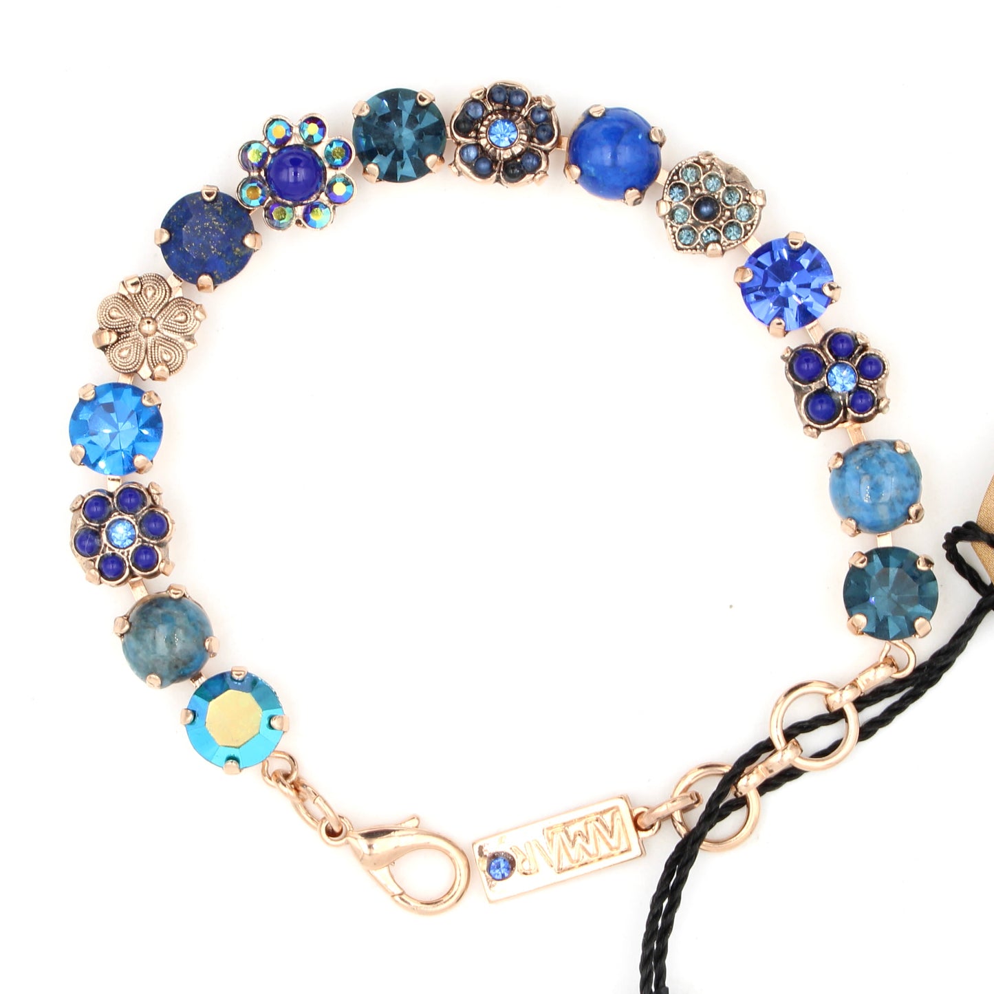 Ocean Blue Flower Bracelet in Rose Gold by Amaro - MaryTyke's