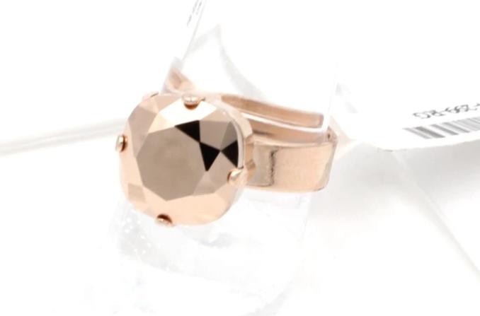 Rose Gold 12MM Square Crystal Ring - MaryTyke's