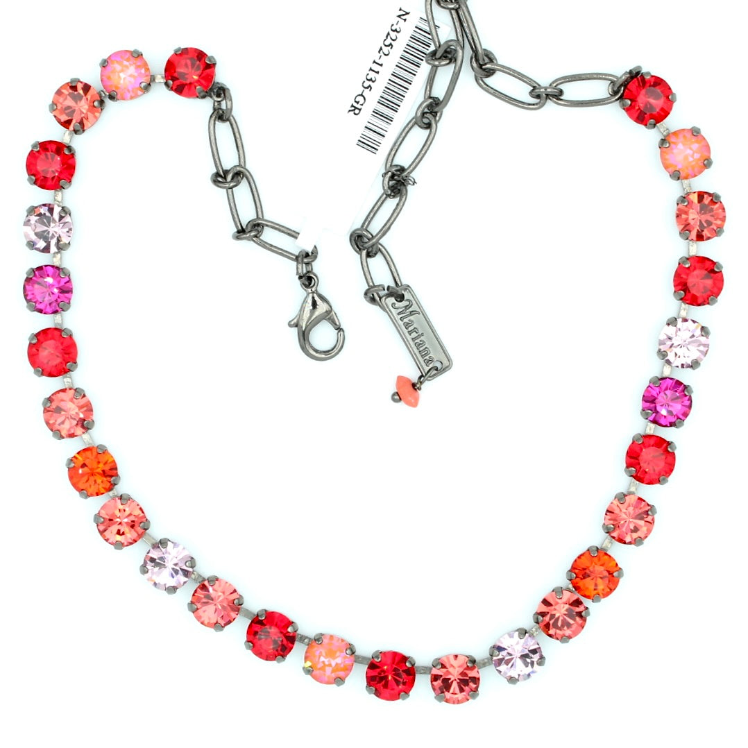 Hibiscus Collection Must-Have Crystal Necklace in Gray - MaryTyke's