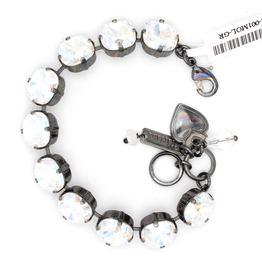 Crystal Moonlight 12MM Square Crystal Bracelet in Gray - MaryTyke's