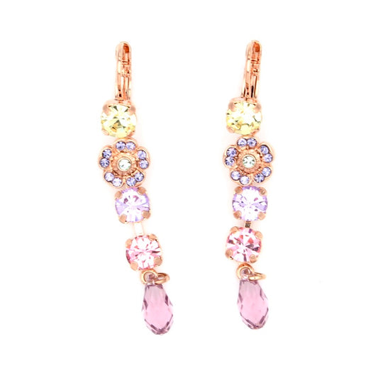 Purple Emperor Collection Flower Dangle Earrings in Rose Gold - MaryTyke's