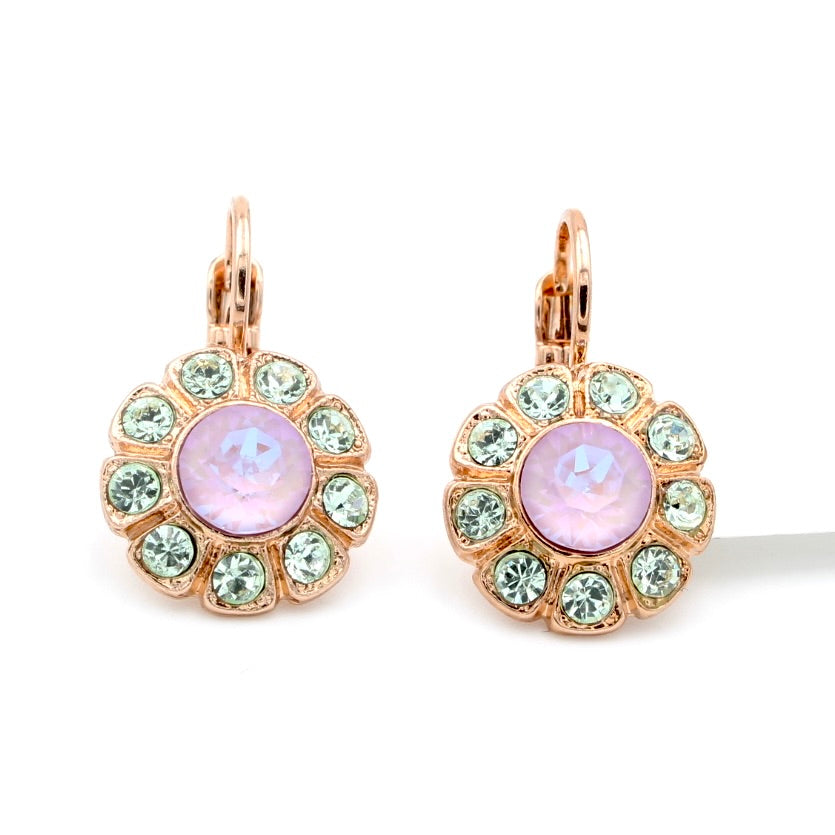 Matcha Collection Crystal Earrings in Rose Gold