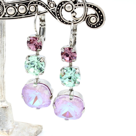 Matcha Collection Triple Crystal Dangle Earrings - MaryTyke's