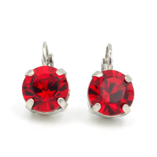 Red - Light Siam Lovable Round Everyday Earrings - MaryTyke's