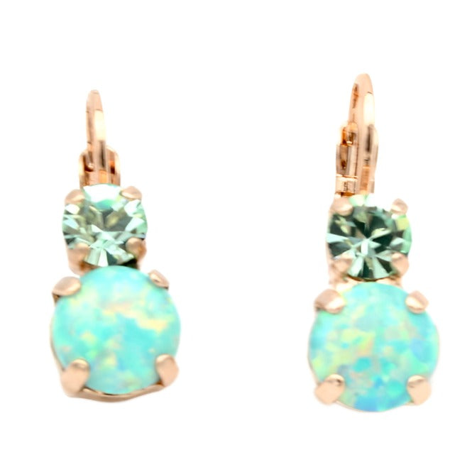 Mint Chip Collection Must Have Double Crystal Earrings in Rose Gold