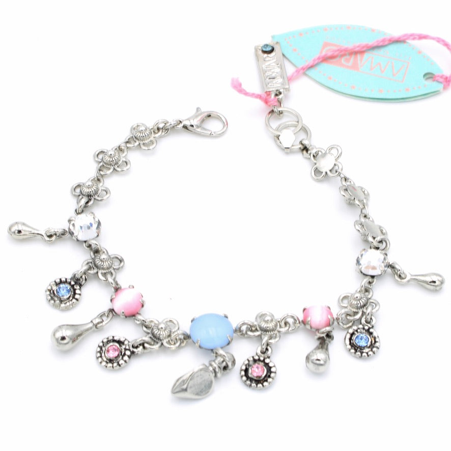 Soft Pastels Crystal Dangle Bracelet - MaryTyke's