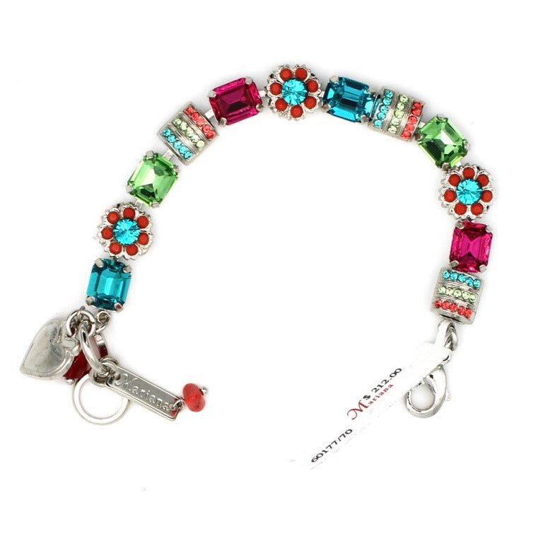 Rainbow Sherbet Collection Rectangular Crystal Bracelet - MaryTyke's