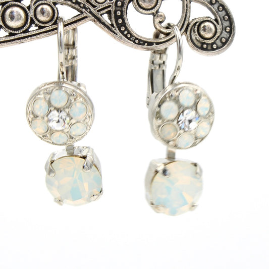 White Opal and Clear Crystal Earrings - MaryTyke's