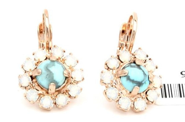 Polar Paradise Small Crystal Flower Earrings in Rose Gold - MaryTyke's