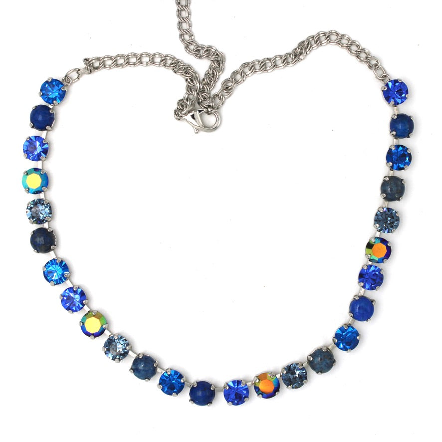 Ocean Blue 8.5MM Crystal Necklace - AMARO - MaryTyke's