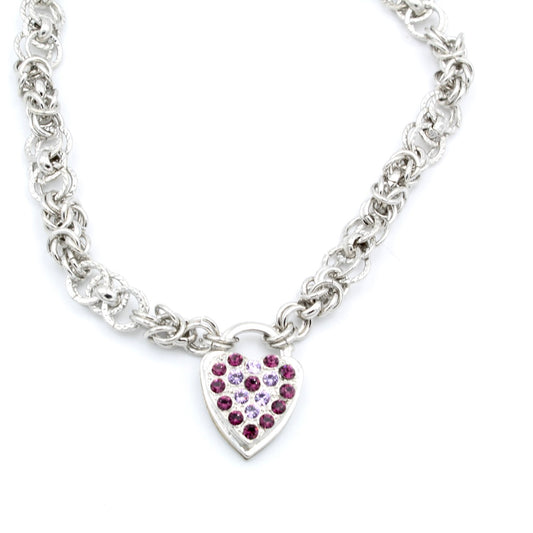 Wildberry Collection Double Link Chain Heart Necklace - MaryTyke's