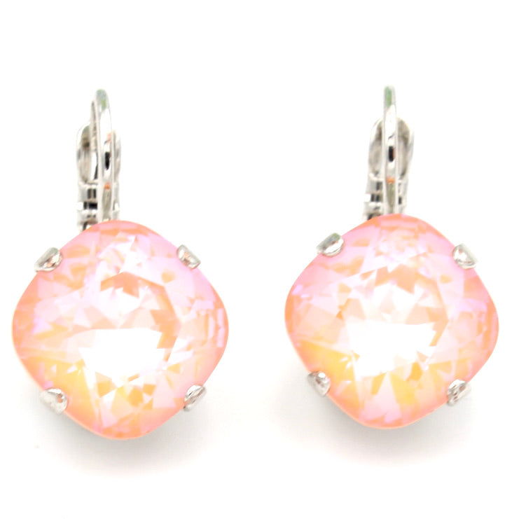 Peach Sunkissed 12MM Square Earrings