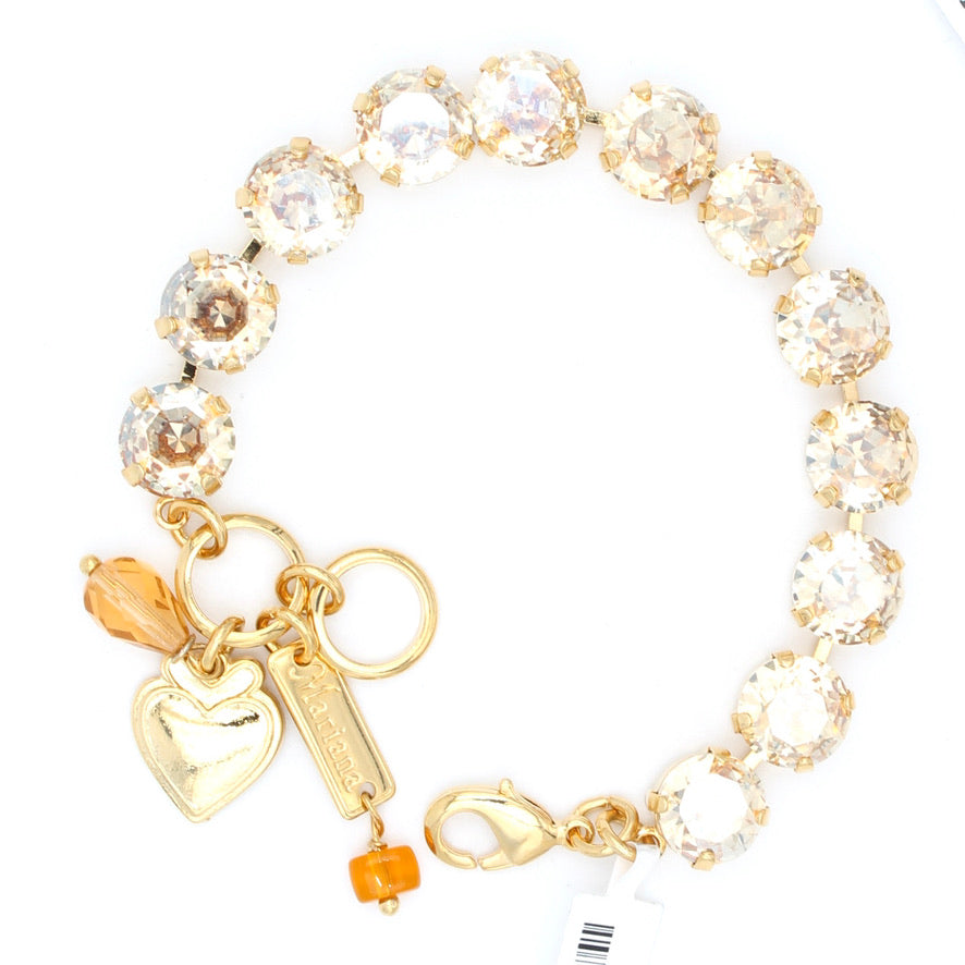 Golden Shadow Lovable 10MM Crystal Bracelet in Yellow Gold