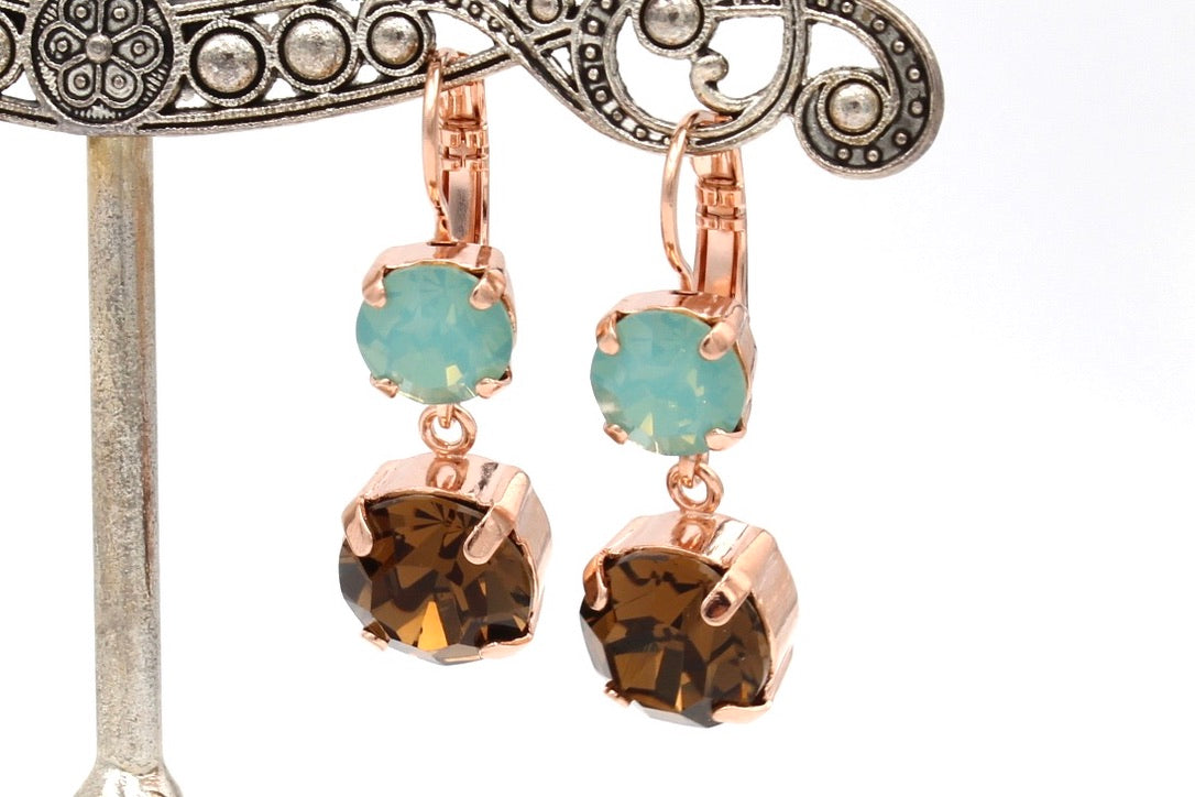 Gold Coast Collection Crystal Dangle Earrings in rose gold