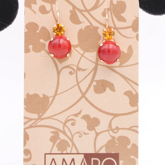 Amaro Double Crystal Earrings in Rose Gold