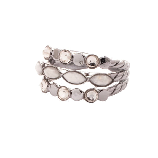 White Somer Stack Ring by Sorrelli - MaryTyke's