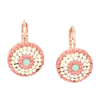 Peachy Keen Multi Crystal Earrings in Rose Gold - MaryTyke's