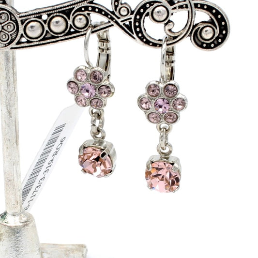 Pink Flamingo Crystal Flower Earrings - MaryTyke's