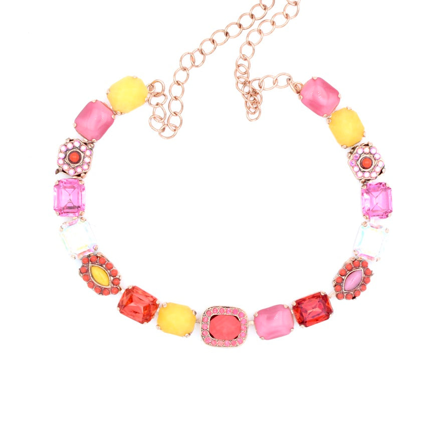 Sun Blush Rectangular Necklace in Rose Gold by AMARO