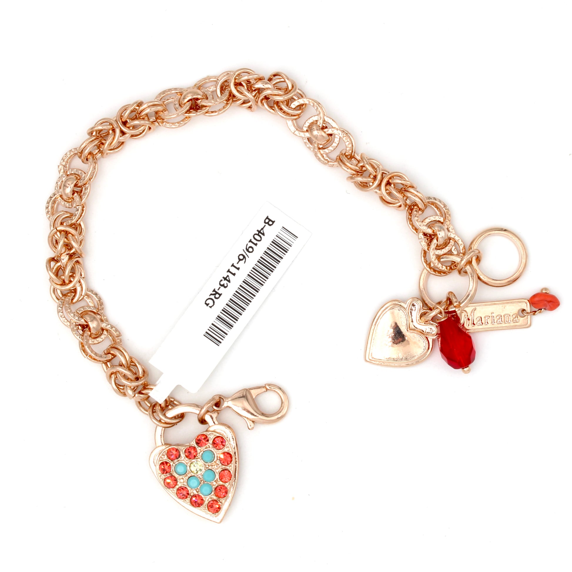 Rainbow Sherbet Collection Heart Bracelet in Rose Gold - MaryTyke's