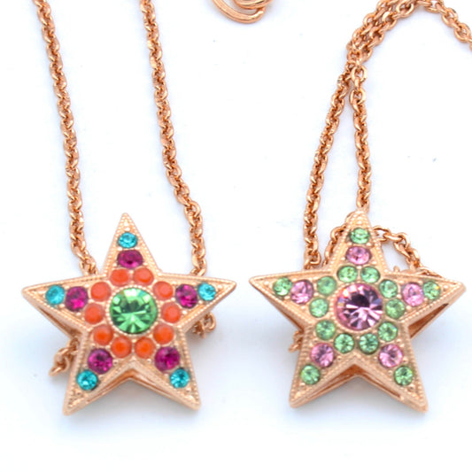 Rainbow Sherbet Collection Double Sided Star Pendant in Rose Gold - MaryTyke's