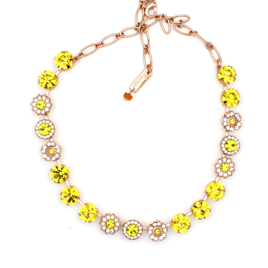 Fields of Gold Lovable Rosette Necklace in Rose Gold - MaryTyke's