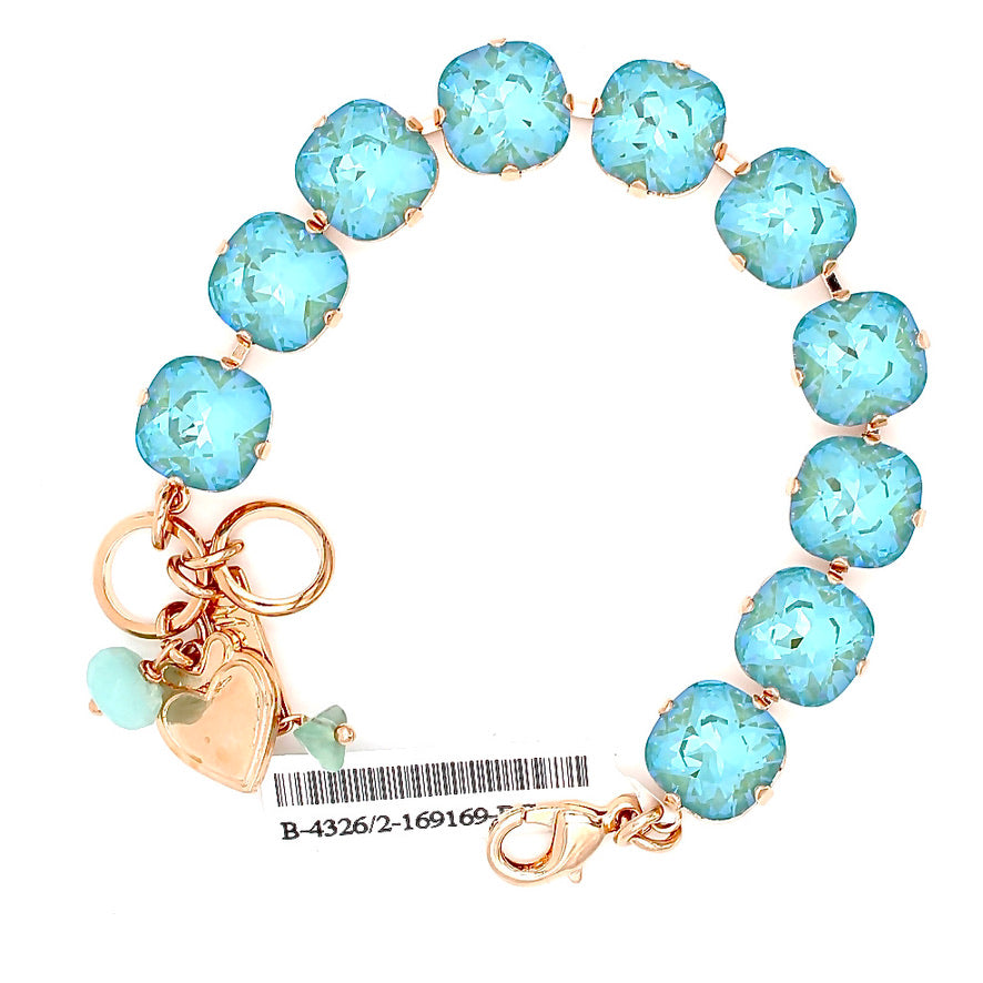 Jade Sunkissed 12 MM Square Crystal Bracelet in Rose Gold - MaryTyke's