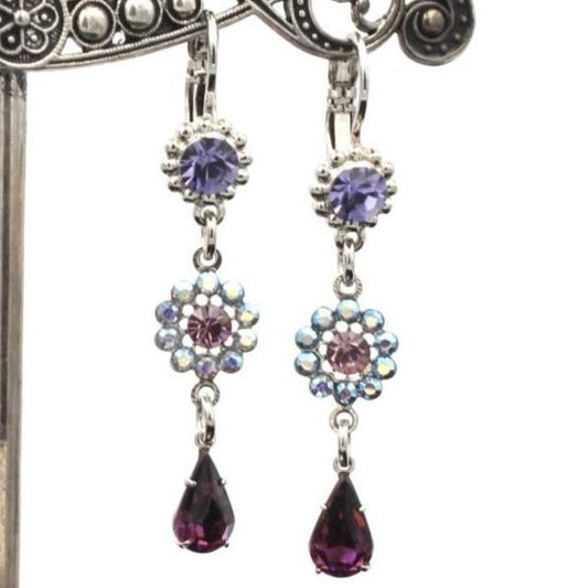 Purple Paradise Collection Flower Drop Earrings - MaryTyke's