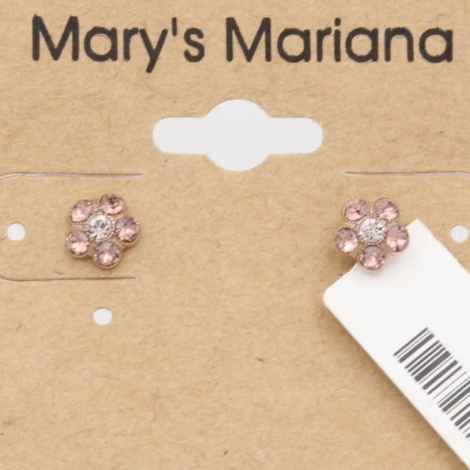 Blush Rose Small Flower Earrings in Rose Gold *POST* - MaryTyke's