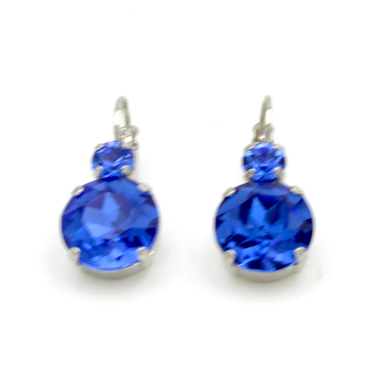 Sapphire Lovable Cushion Cut Double Stone Earrings