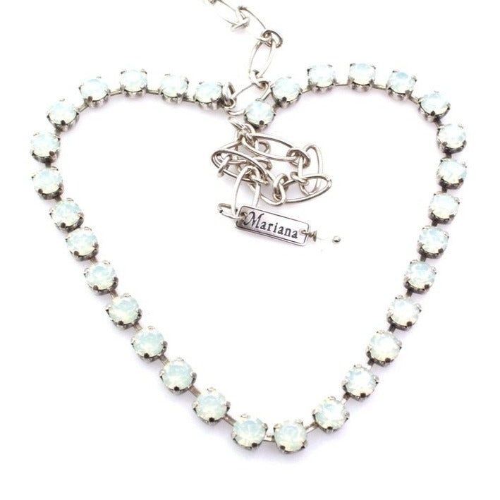 White Opal Petite 6MM Crystal Necklace - MaryTyke's