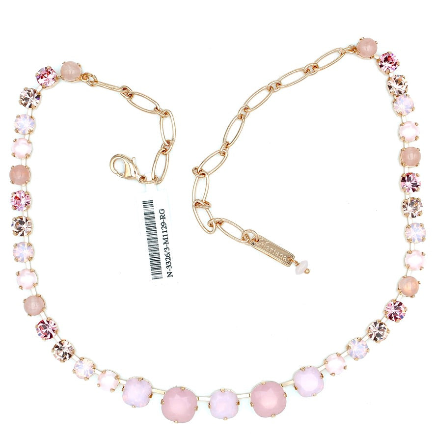 Love Graduated Crystal Necklace in Rose Gold - MaryTyke's