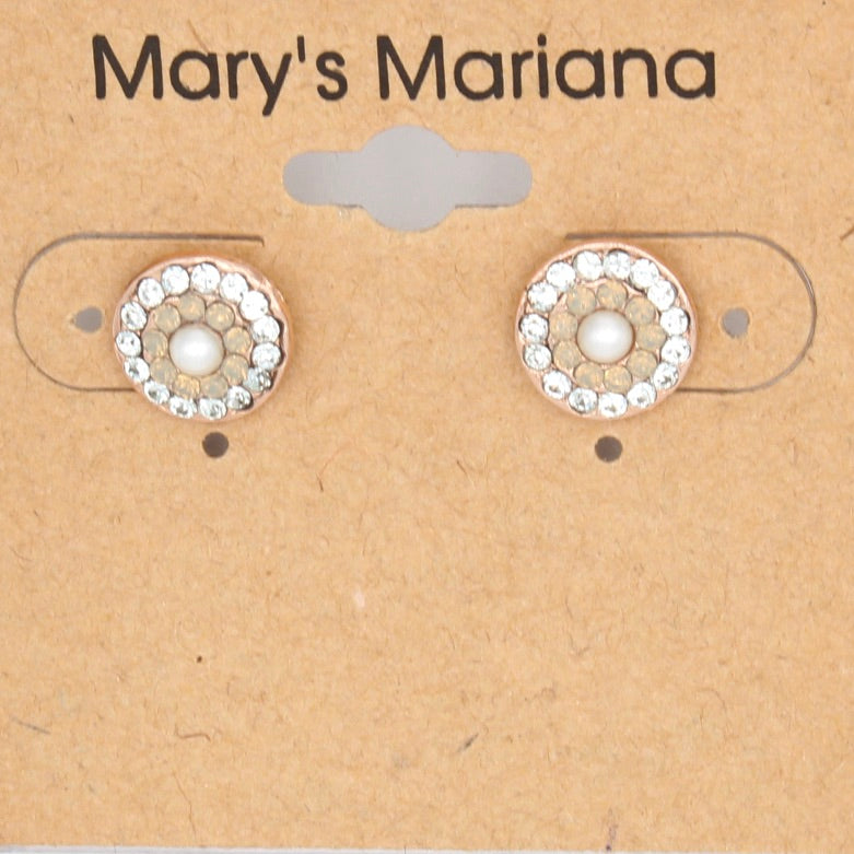 Seashell Collection Crystal Earrings in Rose Gold *POSTS* - MaryTyke's