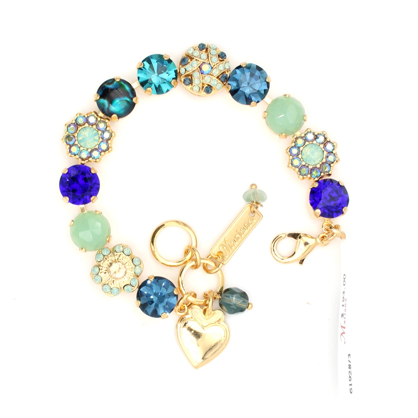 Fairytale Collection Lovable Swirl Crystal Bracelet in Yellow Gold